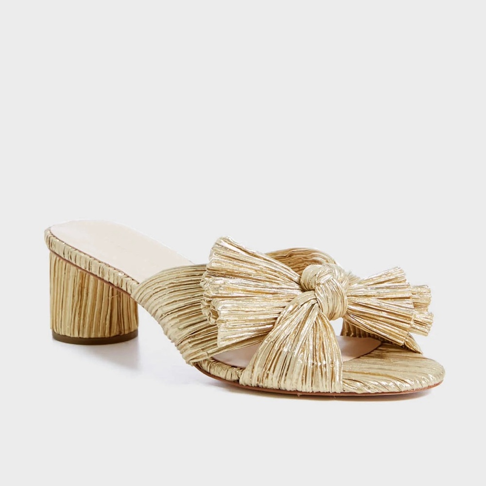 Loeffler Randall Gold Emilia Bow Sandal
